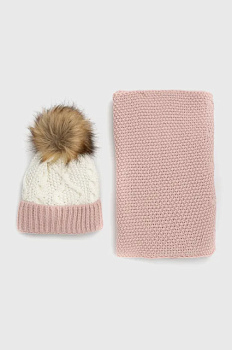 foto шапка і шарф answear lab колір рожевий