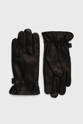 Podrobnoe foto шкіряні рукавички strellson чоловічі колір чорний