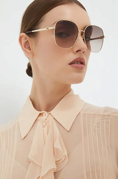 foto сонцезахисні окуляри gucci жіночі колір золотий