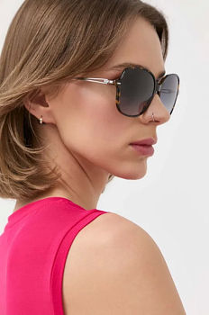 foto сонцезахисні окуляри boss жіночі колір коричневий