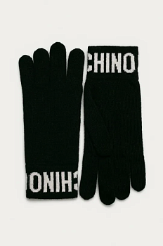 foto рукавички moschino жіночі колір чорний