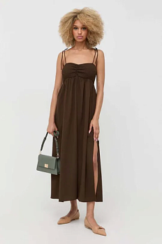 foto сукня notes du nord carrie колір коричневий maxi розкльошена