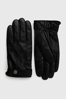 foto шкіряні рукавички medicine чоловічі колір чорний