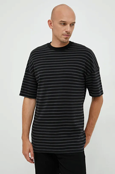 foto бавовняна футболка sisley колір чорний візерунок