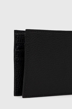 foto шкіряний гаманець emporio armani чоловічий колір чорний