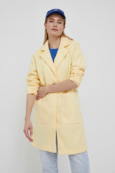foto пальто only жіночий колір жовтий перехідний