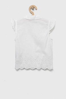 foto дитяча сорочка з домішкою льну guess колір білий
