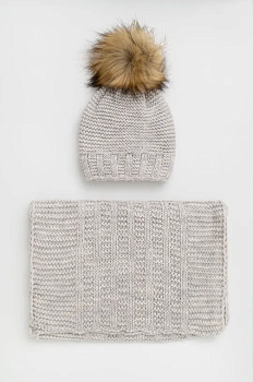 foto шапка і шарф answear lab колір сірий