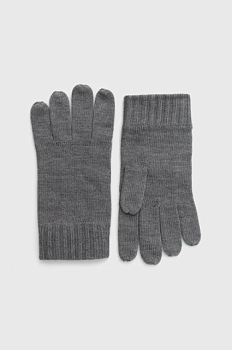 foto вовняні рукавички polo ralph lauren чоловічі колір сірий