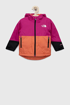 foto дитяча куртка the north face колір рожевий
