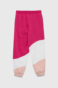 foto дитячі спортивні штани puma puma power cat high waist pants tr g колір рожевий візерунок