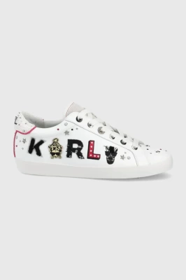 Podrobnoe foto шкіряні черевики karl lagerfeld skool колір білий