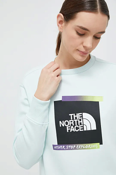foto кофта the north face жіноча колір бірюзовий з принтом