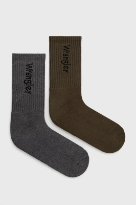 Podrobnoe foto шкарпетки wrangler (2-pack) чоловічі колір зелений