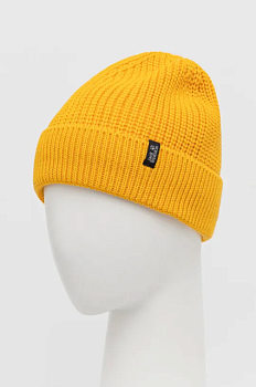 foto шапка jack wolfskin колір жовтий з товстого трикотажу