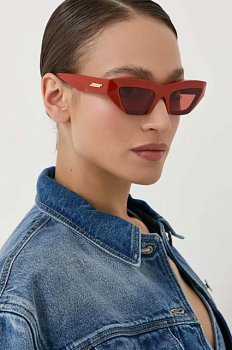 foto сонцезахисні окуляри bottega veneta bv1219s жіночі колір помаранчевий