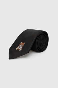 foto краватка і кишенькова хустка moschino колір чорний