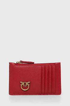 foto шкіряний гаманець pinko жіночий колір червоний