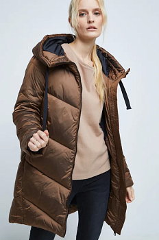 foto пальто medicine жіноче колір коричневий зимове