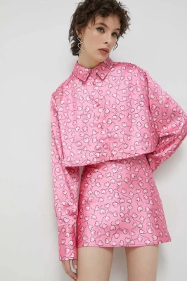 Podrobnoe foto сорочка rotate жіноча колір рожевий relaxed класичний комір