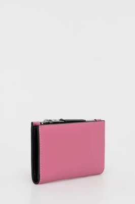Podrobnoe foto шкіряний гаманець karl lagerfeld жіночий колір рожевий