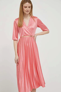 foto сукня artigli колір рожевий midi розкльошена
