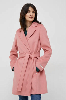 foto пальто з домішкою вовни pennyblack колір рожевий перехідний