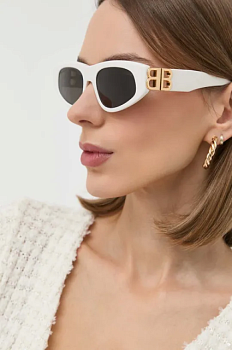 foto сонцезахисні окуляри balenciaga жіночі колір білий