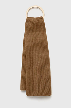 foto вовняний шарф superdry колір коричневий однотонний