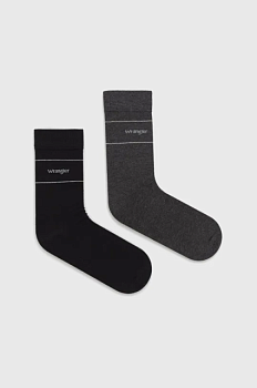foto шкарпетки wrangler (2-pack) чоловічі колір сірий