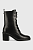foto шкіряні черевики guess byanka жіночі колір чорний каблук блок