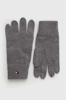Podrobnoe foto рукавички з домішкою кашеміру tommy hilfiger чоловічі колір сірий