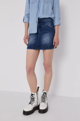 Podrobnoe foto джинсова спідниця lee cooper колір синій mini пряма