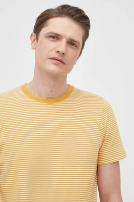 Podrobnoe foto бавовняна футболка selected homme колір жовтий візерунок