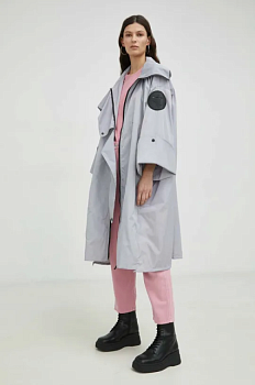 foto пальто mmc studio жіночий колір сірий перехідний oversize