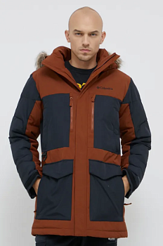 foto куртка columbia чоловіча колір коричневий зимова