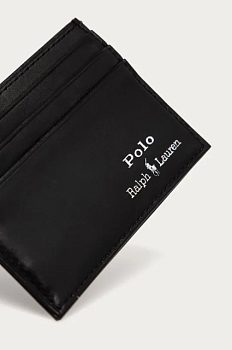 foto шкіряний гаманець polo ralph lauren чоловічий колір чорний