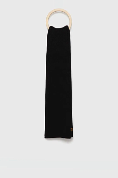 foto вовняний шарф superdry колір чорний однотонний