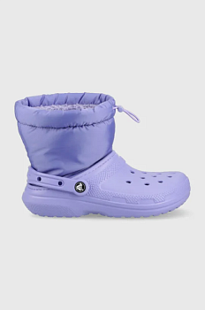 foto зимові чоботи crocs classic lined neo puff boot classic колір фіолетовий 206630