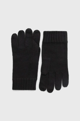 Podrobnoe foto вовняні рукавички polo ralph lauren чоловічі колір чорний