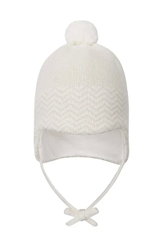 foto дитяча шапка reima колір білий вовна