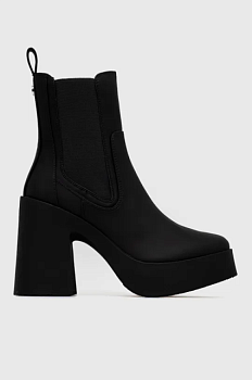 foto черевики steve madden climate жіночі колір чорний каблук блок