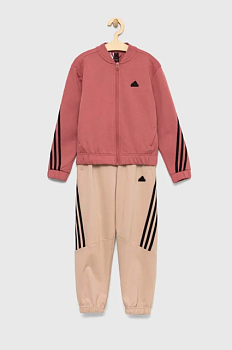 foto дитячий спортивний костюм adidas u fi 3s tgth колір рожевий