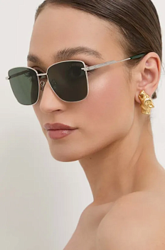 foto сонцезахисні окуляри bottega veneta жіночі колір срібний