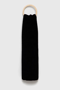 foto шарф з домішкою вовни sisley колір чорний гладкий
