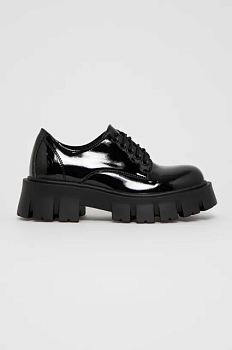 foto туфлі altercore deidra vegan black patent жіночі колір чорний на платформі