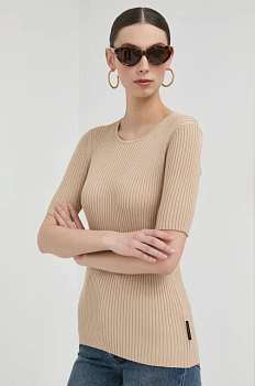 foto светр trussardi жіночий колір бежевий легкий