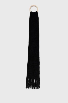 Podrobnoe foto шарф з домішкою вовни frieda & freddies колір чорний гладкий