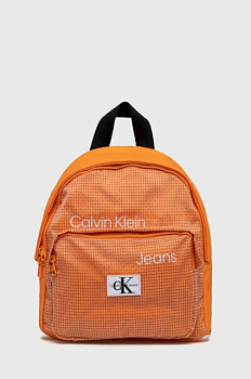 foto дитячий рюкзак calvin klein jeans колір помаранчевий малий візерунок
