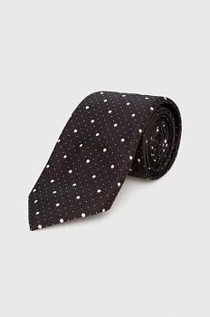 foto шовковий галстук boss колір коричневий